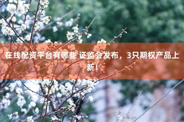 在线配资平台有哪些 证监会发布，3只期权产品上新！